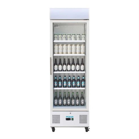 Polar G-Series Single Door Upright Display Fridge White 350Ltr DM076-A